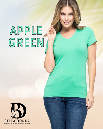 Camiseta básica de mujer con escote en V.