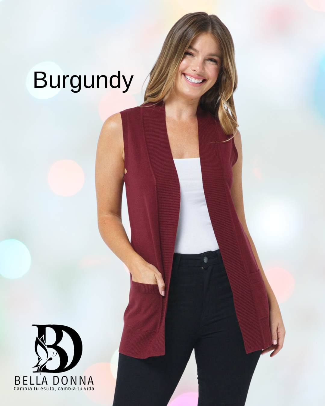 Open Front Vest Cardigan