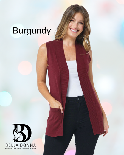 Open Front Vest Cardigan