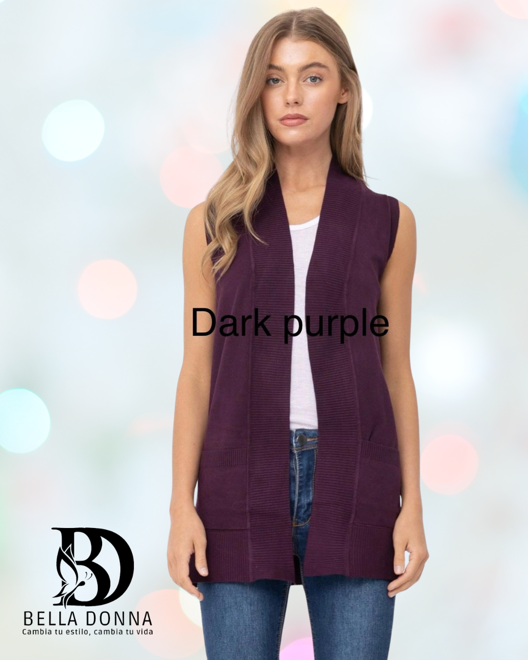 Open Front Vest Cardigan
