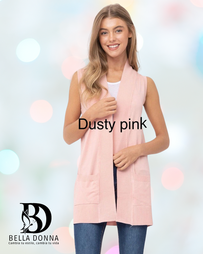 Open Front Vest Cardigan