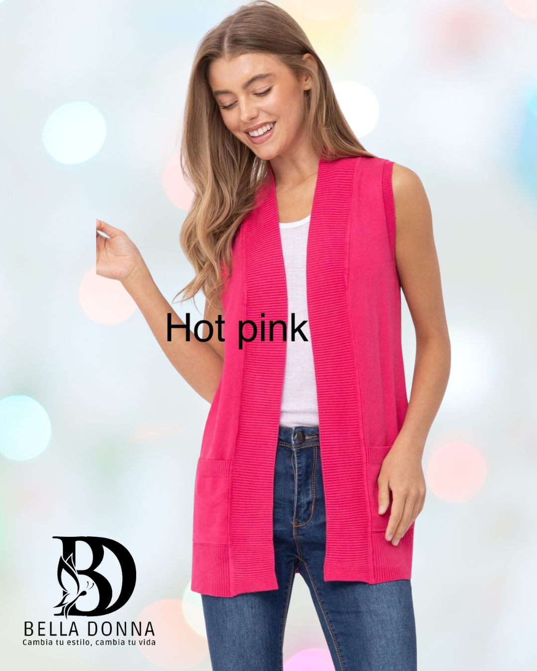 Open Front Vest Cardigan