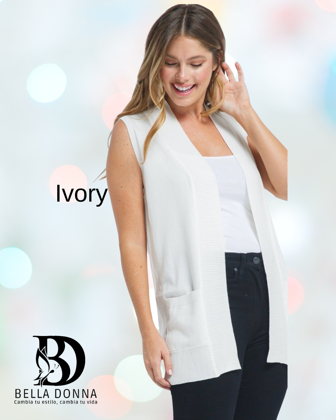 Open Front Vest Cardigan