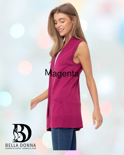 Open Front Vest Cardigan