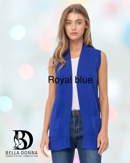 Open Front Vest Cardigan